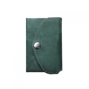 žalia vyriška odinė piniginė iš galo